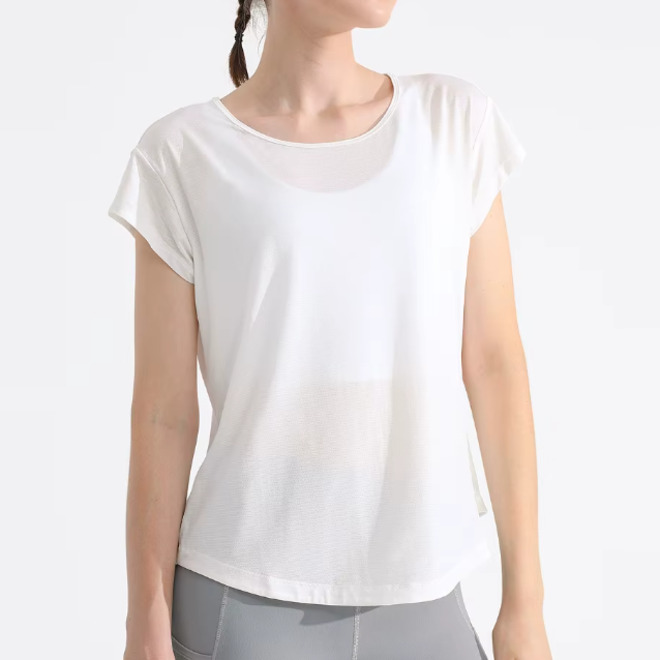 Womens Summer Loose Fit Workout Mesh Tops