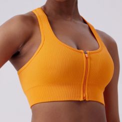 Beautiful Zipper Back Long Activewear Sports Bra