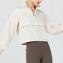 Eco Friendly Windbreaker Jacket Lightweight Sun Protective Yoga Cover Up