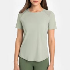 Womens Athletic Workout Mesh Yoga T Shirts