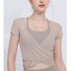 Summer Sports Thin Mesh Breathable Slim Fit Short Sleeve Tops